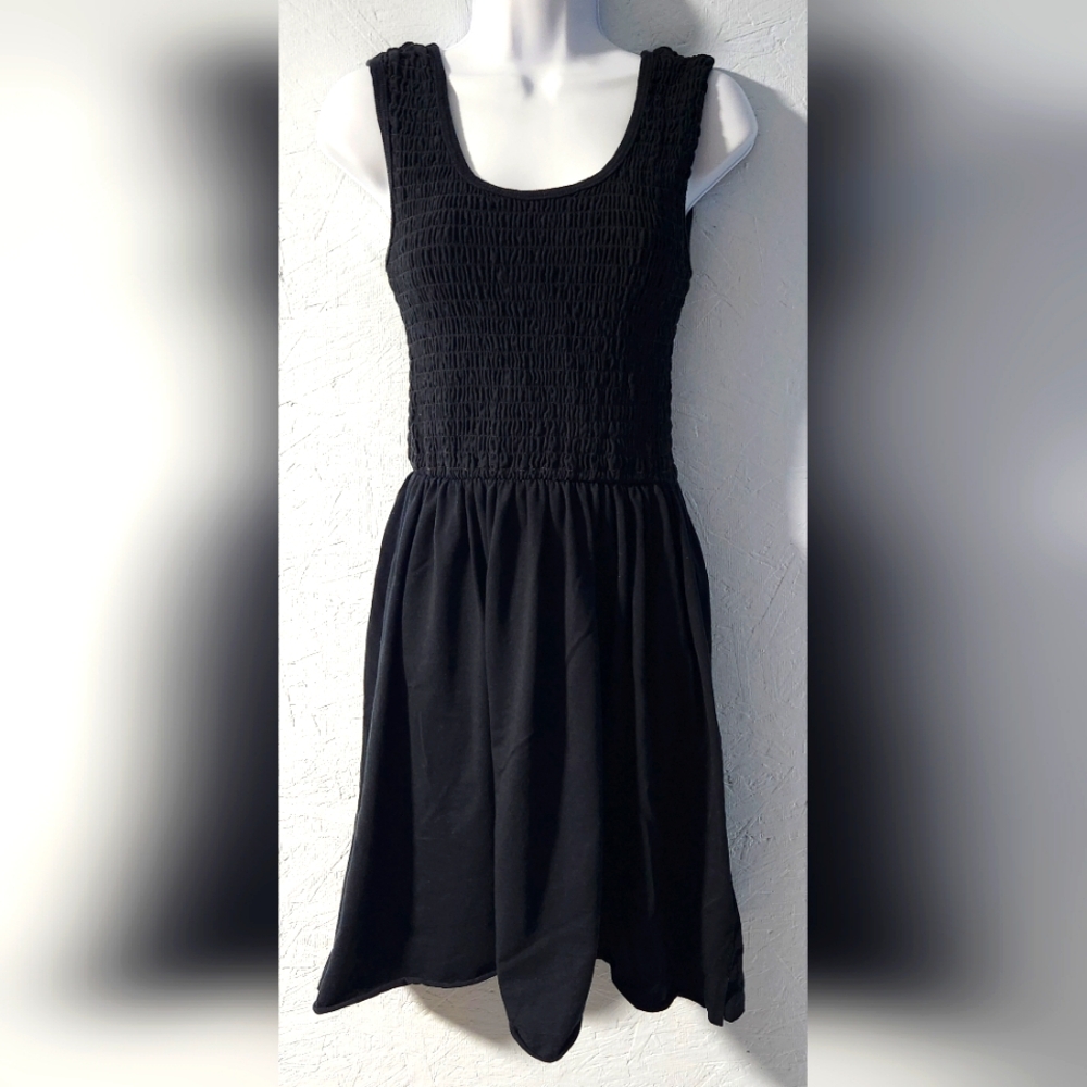 Vintage 1980s Moda Intl Black Knit Sundress - Women's Small